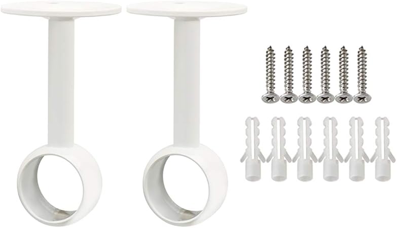 Mooche Closet Rod Brackets Diameter 1 Inch 2pcs Ceiling Mount Curtain Rod Bracket Curtain Rod Holder Stainless Steel Heavy Duty White Finish Mfl4025w 2p Amazon Co Uk Kitchen Home