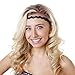 Hipsy 5pk Girl's Cute Glitter Headbands Hairband Gift Pack Silver, Black, Gold, White