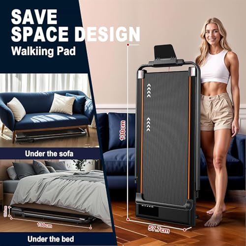 Inclining treadmill walking pad: with 2.25 CV/2.5 HP motor, treadmill capacity 100 kg/120 kg, speed of 1-6 km/h/1-12 km/h, inclination of 7%