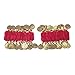 BellyLady Belly Dance Wrist Ankle Cuffs Bracelets, Halloween Costume Accessory-Red