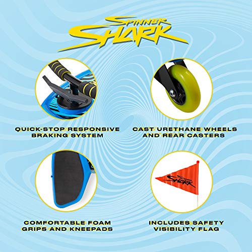 GOMO Spinner Shark Drifting Kneeboard - Scooter Board with Casters for Kids (Blue - 1pc)