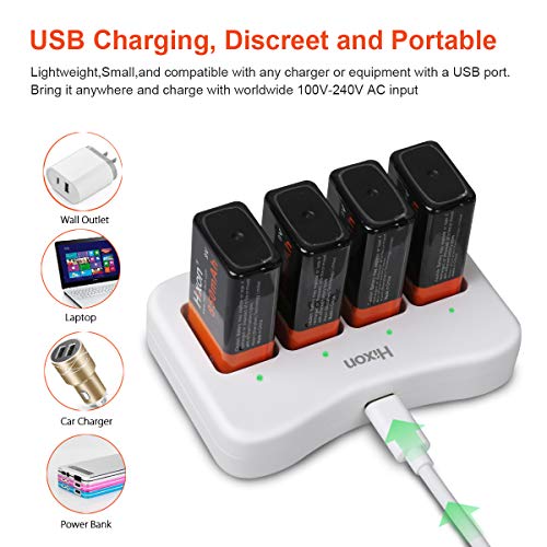 Hixon 9v Rechargeable Batteries,9 Volt Rechargeable Batteries with