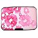 Kaabao Credit Card Holder, Metal Card Wallet RFID Blocking Mini Slim Aluminum Business Hard Card Case for Women Men (Pink flowers)