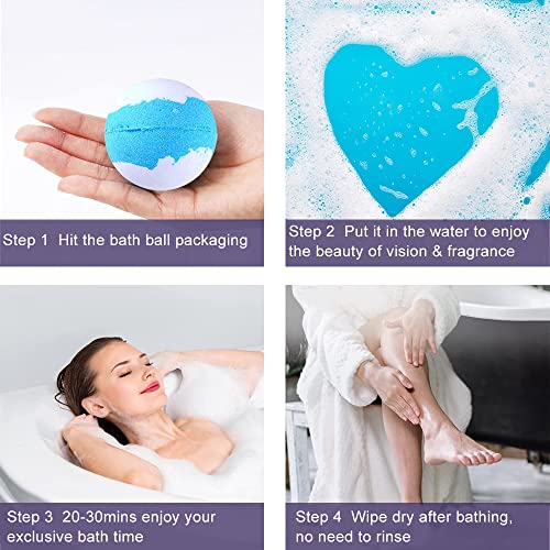Bath Bombs 12pcs Bubble Bath Gift Set, Natural Aromatherapy Bathbomb Fizzy Shower Ball for Bubble Spa Bath, Essential Oil Bath Salt Ball for Women Kids Wife Relax Moisture Birthday Valentines Mothers