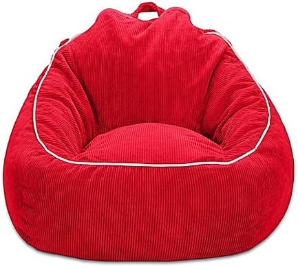 Corduroy Bean Bag Chair in Red