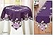 Elegant Embroidered Rose Table Linens, Purple, Runner