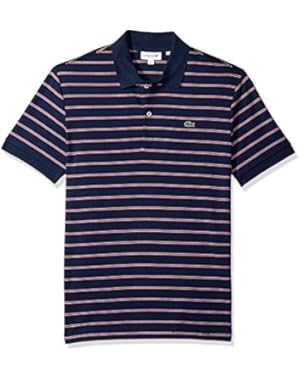Men's Short Sleeve Striped Pima Interlock Regular Fit Polo, DH3988