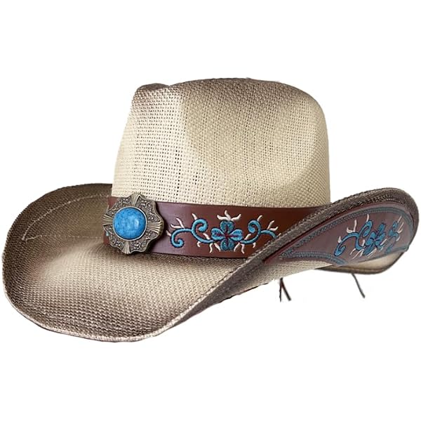 Amazon.com: Old Stone Straw Cowboy Cowgirl Hat for Men Women  display picture 1
