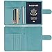 GDTK Leather Passport Holder Cover Case RFID Blocking Travel Wallet (Sky Blue)