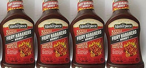 Fiery Habanero Honey KC Masterpiece Barbecue Sauce 18 oz (3)