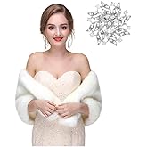 Olbye Yfe Women's Faux Fur Shawls Wraps Wedding Sleeveless Fur Wrap Shawl For Women 1920s Fur Stole Capelet