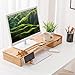 Fuhuy Monitor Stand with Drawer, Bamboo Wood Storage Organizer Office Desk, Desk Accessories &,Workspace Organizers for Office Desk 27.3”L X 9”W X3.5”H(Natural Crocodile)thumb 1