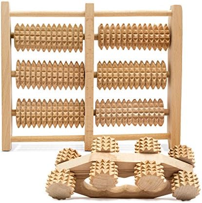 MiLLi Wood Anti Cellulite Massager, Roller Massager, Set of Wooden Roller for Legs &amp; Body, Massage Tools, Relax &amp; Anti Cellulite