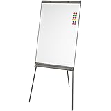 TecTake Chevalet de conf&eacute;rence tableau magn&eacute;tique paperboard effa&ccedil;able r&eacute;glable en hauteur 650 x 950 mm + 12 aimants