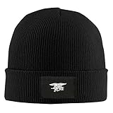 Mens Womens Knit Beanie Hat Navy Seal Logo Warm
