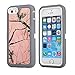 iPhone 5c Case,Kecko Defender Tough Armor Heavy Duty Hard Dual Layer Weather and Water Resistant Tree Forest Camo Hybrid Case with Camouflage Woods Design for iphone 5C (pink tree)