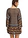 Milumia Women's Vintage Print Bell Sleeve Long Tops Loose Blouse