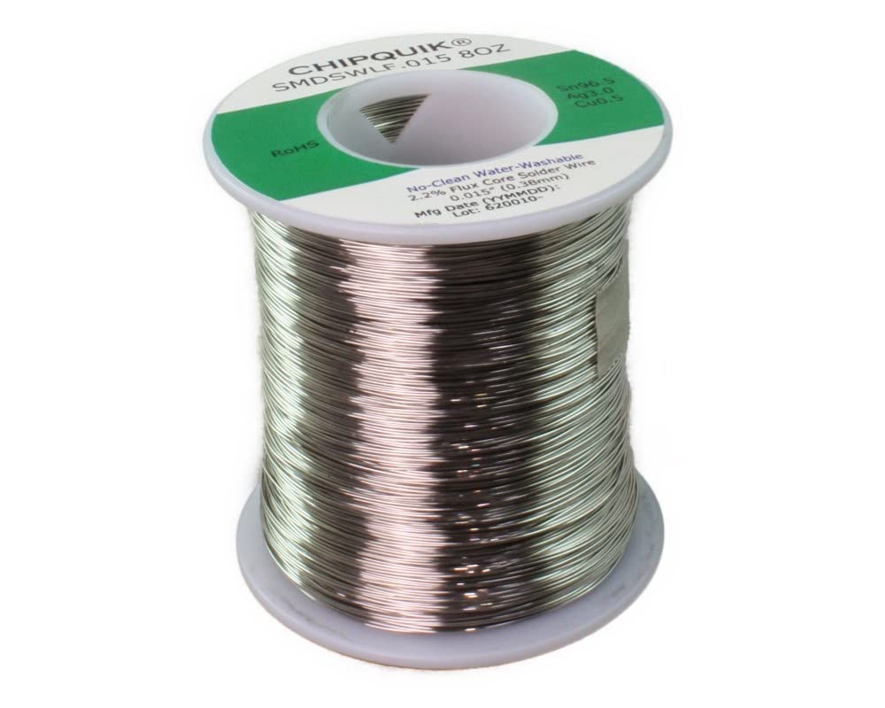LF Solder Wire 96.5/3/0.5 Tin/Silver/Copper no-Clean .015 1/2lb