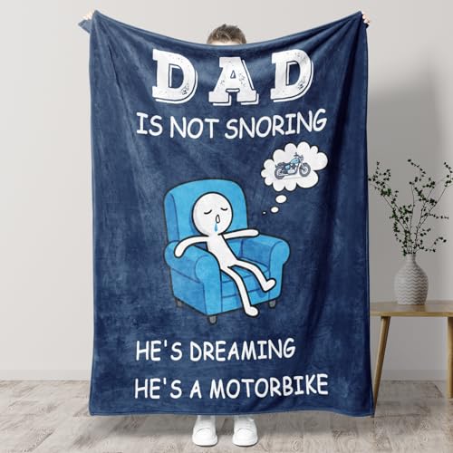 PRSTENLY Dad Gifts, 60 * 50in Fleece Blanket, Presents for Father from Daughter Son on Fathers Day Birthday Christmas Xmas