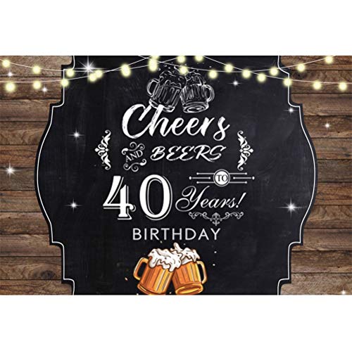 Laeacco 7x5ft 40 Years Old Birthday Backdrop