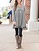 Floral Find Women Long Sleeve A-line Tunic Top Scoop Neck Loose Fit Blouse Shirt Flowy Layered Hem (Grey, Large)