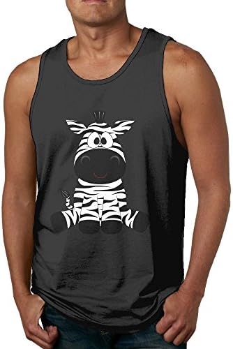 Nganche Cute Zebra Men's Fashion Leisure Pure Color Movement Cotton Vest XXL Black