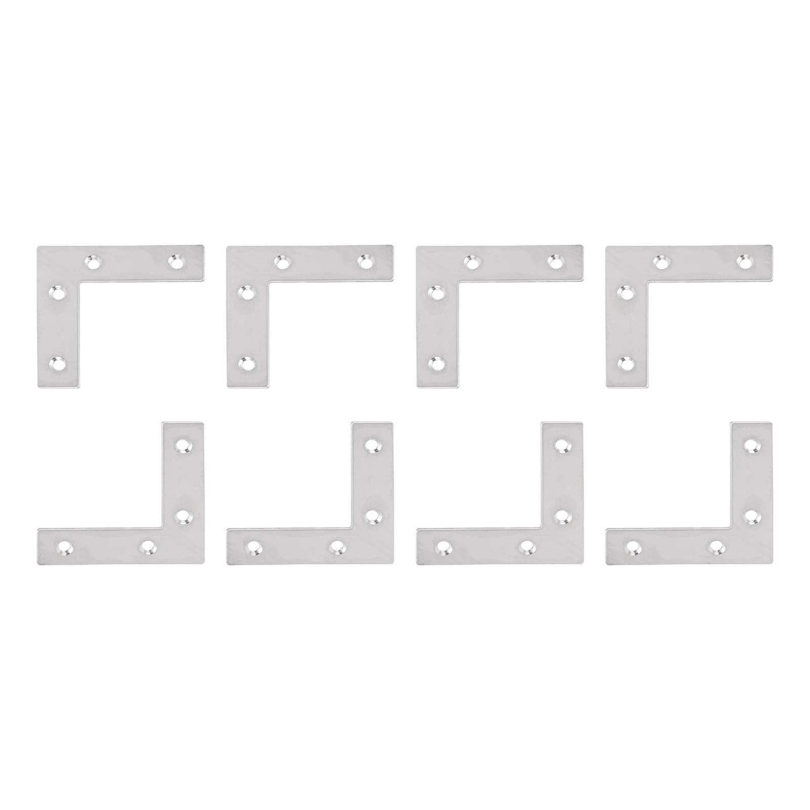 DTGN 60x60mm(LxW) L Shape Repair Plates -10Pack- Good for Wood Furniture Maintenance - Stainless Steel Corner Brackets - Silver Tone