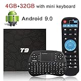 Android TV Box, HAOSIHD T9 Android 8.1 TV Box with Remote Control & Mini Keyboard, 4GB RAM 32GB ROM RK3328 Quad-core, Support 4K Full HD 2.4Ghz WiFi BT 4.1 Smart TV Box