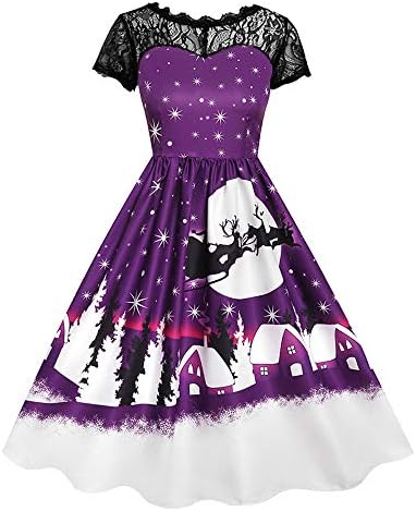 Clearance Halloween Dress, Forthery Women Pumpkin Skater Swing Dress A-line Lace Skull Dress