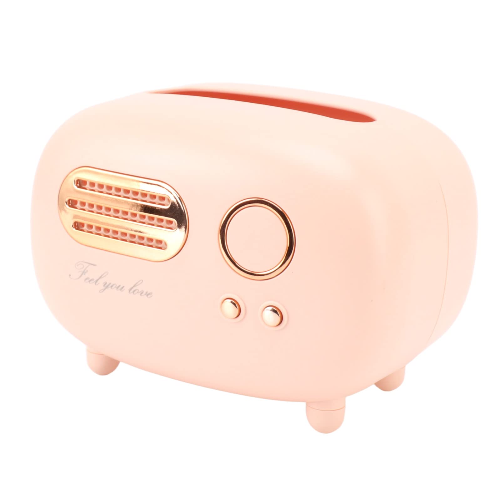 TOPINCN Vintage Radio Tissue Box Cover, Retro Radio Tissue Box Super Technology for Kitchen for Living Room (Pink)