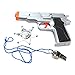 Imprints Plus 3-Piece Toy 45 Silver Pistol Bundle Includes 1 Police Style Silver Revolver with Black Handle Cap Gun with 1 Whistle and 1 Chrome Finished Badge for Dress-Up-Costume Accessories (G7)