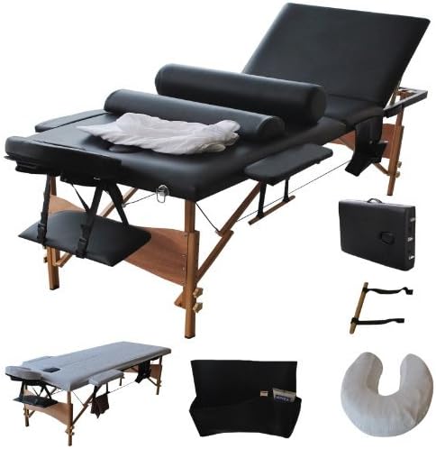 New 84"l 3 Fold Massage Table Portable Facial Bed W/sheet+cradle Cover+2 Bolster Ship USA