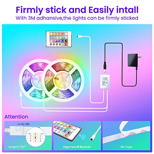 GUPUP 100 FT LED Strip, Rope Lights,Bluetooth APP Control,Color