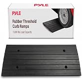 Pyle Car Driveway Curbside Bridge Ramp - Heavy Duty Rubber Threshold Curb Ramp, Used for Loading Dock, Garage, Sidewalk, Truck, Scooter, Bike, Motorcycle, Wheelchair Mobility, Other Vehicle - Pyle