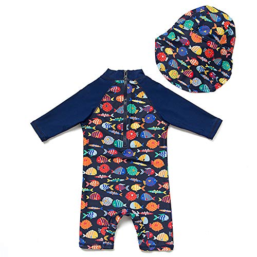 upandfast Baby Boy Swimsuit OnePiece Rash Guard Infant Sun Protection