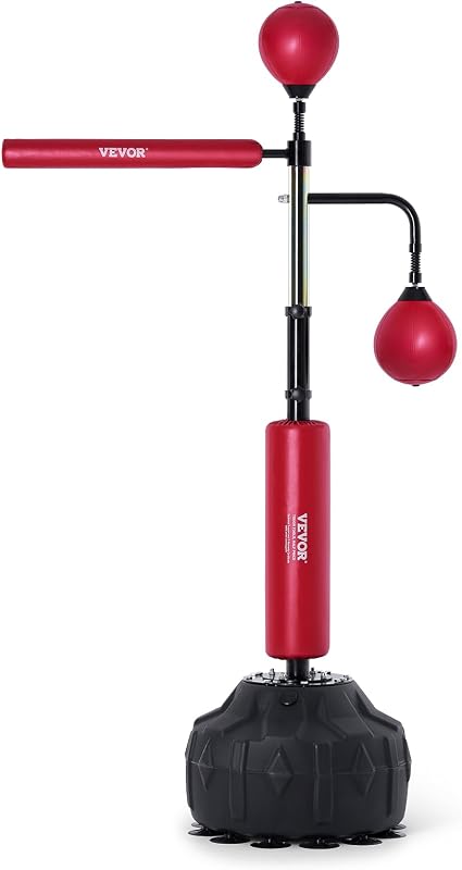 Saco de Boxeo Con Soporte Ajustable 965 x 480 x 1580 mm Para Adolescentes y Adultos - Independiente Con Guantes Para Entrenamiento, Rojo