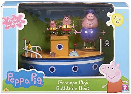 Peppa Pig Grandpa Peppa George Bathtime 11" Boat Floats On Water Playset Toy Set