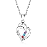 Customized Mothers Name Necklace with 3 Simulated