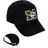 Desert Cactus University of Missouri Baseball Hat Mizzou Tigers Brimmed Embroidered Hats Cap Adjustable Cloth Strap Adult (Style C1) Black