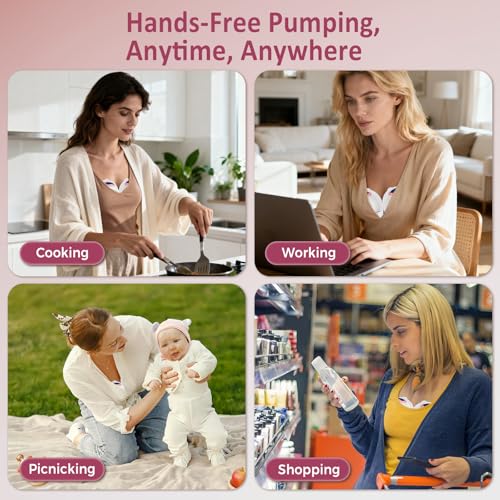 Hands Free Electric Breast Pump, 2 x 180ml Large Capacity Breast Pump, 3 Modes and 15 Levels, Portable Breast Pump with LED Display, Memory Function and Auto Shut Off