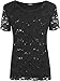 WearAll Women's Plus Size Lace Sequin Lined Ladies Party Crochet Top