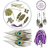Ancefine Peacock Feather DIY Dream Catcher Kit