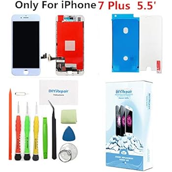 Premium Screen Replacement For iPhone 7 Plus (5.5 inch) - 3D Touch LCD Complete Repair -LCD Touch Digitizer Display Glass Replacement With Waterproof Adhesive, Tempered Glass, Tools,Instruction(White)