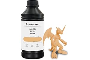 ApexMaker 3D Printer Resin, Photopolymer Resin, High Precision, Low Odor, Rapid Cure for LCD DLP SLA 3D Printers - 385-405nm UV Curing Technology, Premium Quality Liquid Resin - 1000g, Orange