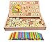 Montessori Toys For Toddlers, Preschool Teaching Tool Math Number Counting Sticks with Blackboard and Clock