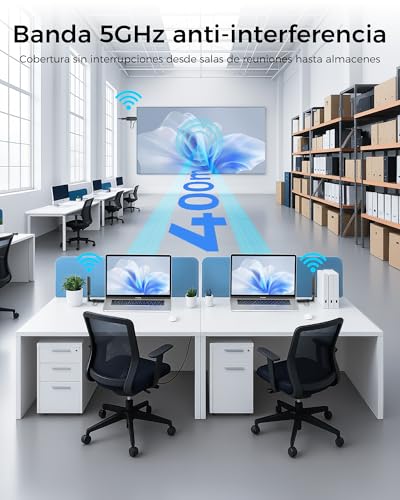 PWAY Transmisor y Receptor HDMI Inalámbrico, Soporta Recepción Inalámbrica 2.4/5G, 400M/1313 Pies, 1080P Full HD, para Transmisión de Video/PC/TV Box/BLU-Ray a HDTV/Proyector/Tableta/Móviles