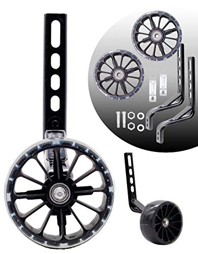 MOLI DEE Training Wheels, Thicken Bike Training Wheels for Kids Under 100lb with Heavy Duty Stainless Steel for 14, 16, 18, 20 Inch (Black) - Thumbnail 3