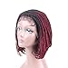 HAIR WAY Box Braided Wigs Bob Lace Front Wig for Black Women Black to Burgundy Glueless Short Bob Braided Lace Wig with Baby Hair for Daily Wear Half Hand Tied 12inches #1b/Burgundy