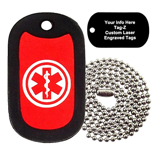 Tag-Z Military Dog Tags - Custom Engraved Medical Alert Military Dog Tag Necklace