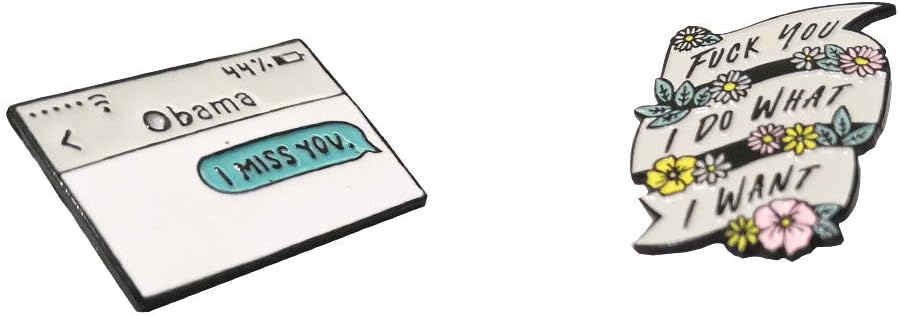 Enamel Pins for Backpacks, Funny Lapel Brooch Pin for Jackets Clothes Bags Birthday Christmas Gifts Set of 2